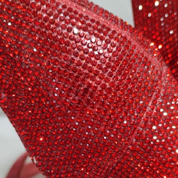 De Blossom Celina Collection Sparkly Red Glitter Block Heel Sandals Sz.10 - Picture 13 of 13